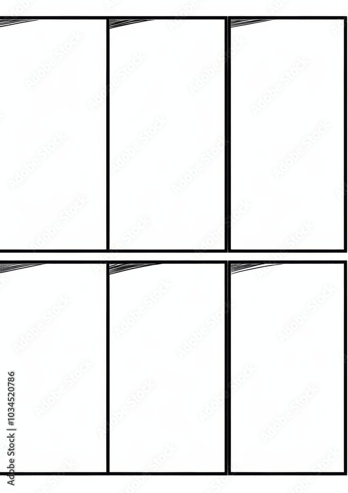 A simple comic book template with panels, a white background, and simple line A simple comic book template with panels, a white background, and simple line