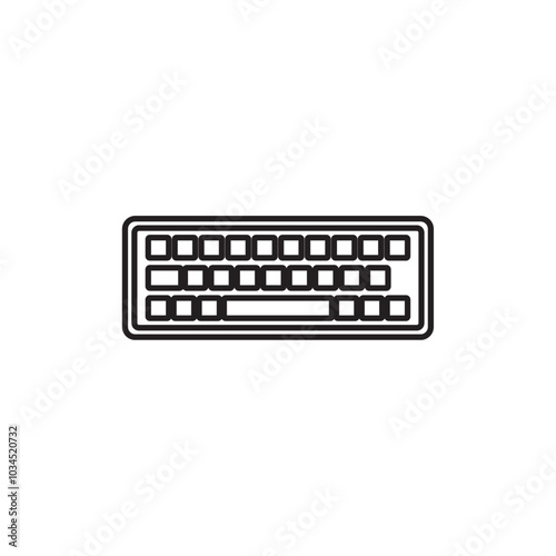 Keyboard icon Simple thin outline