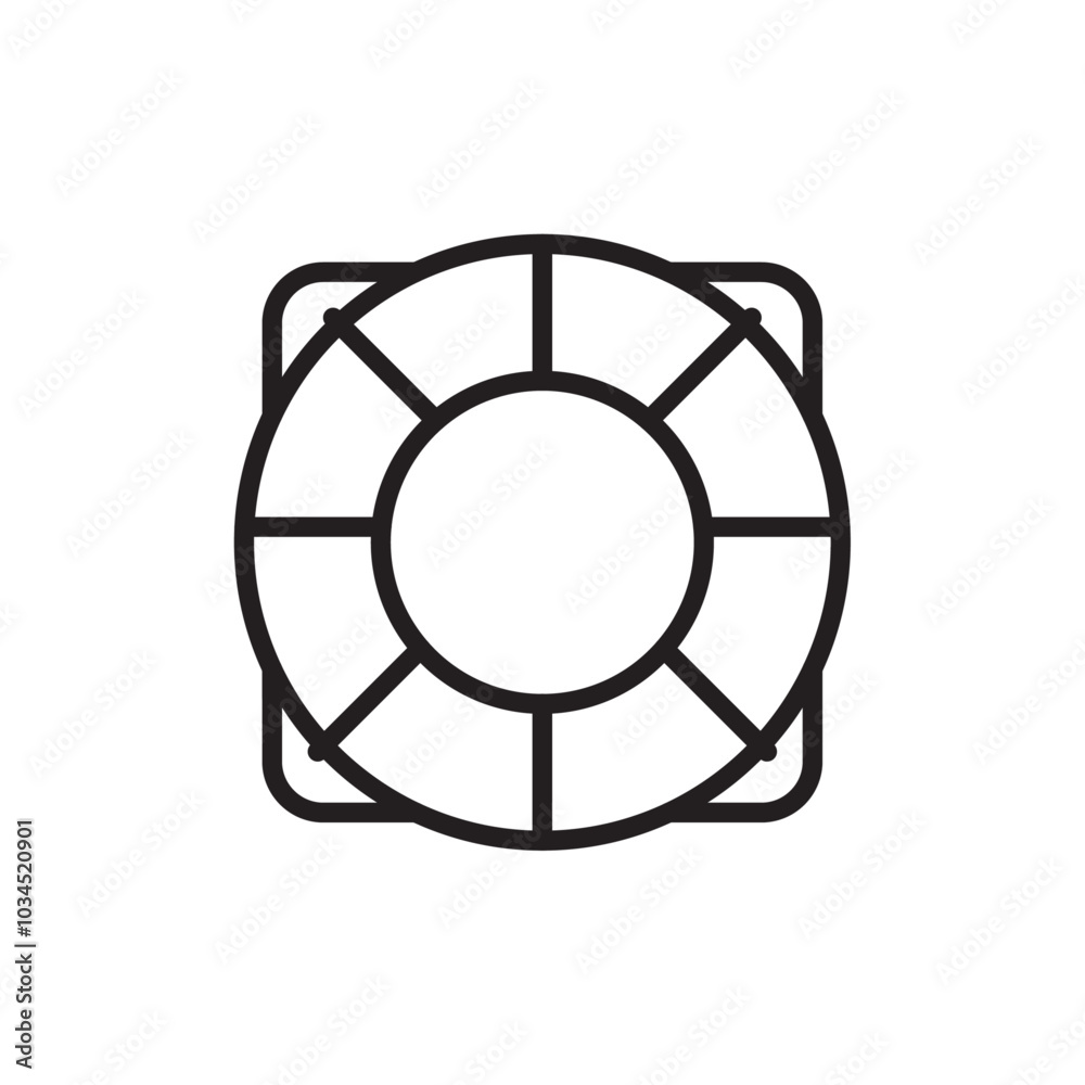Life buoy icon Simple thin outline