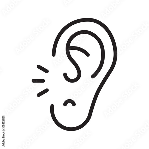 Listening icon Simple thin outline