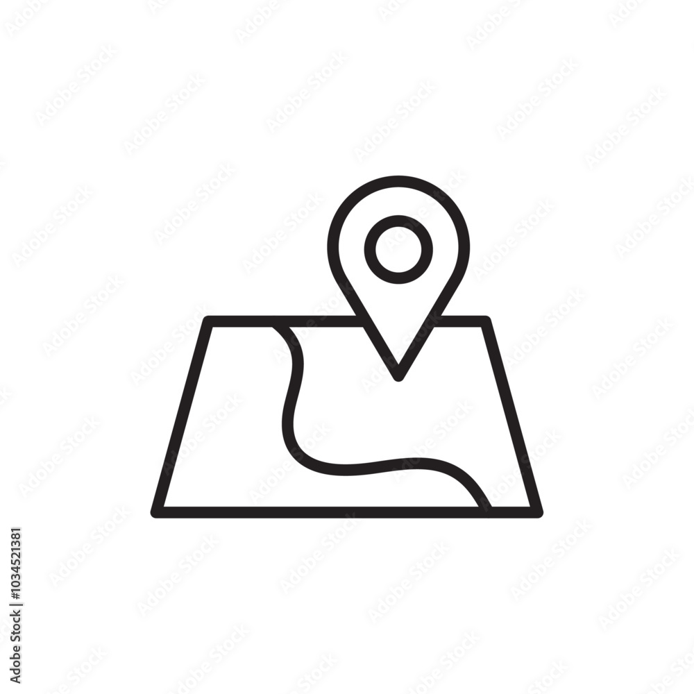 Map icon Simple thin outline Map icon Simple thin outline