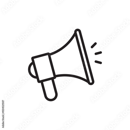 Megaphone icon Simple thin outline