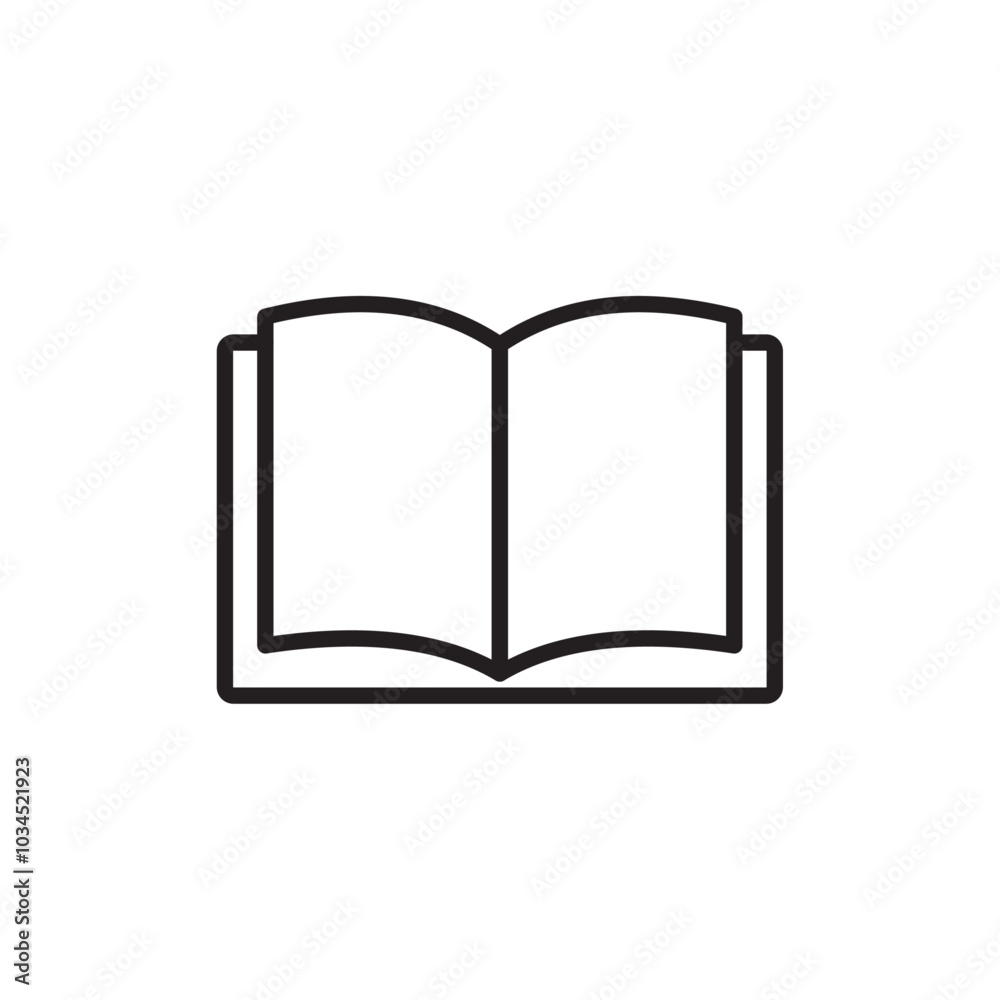 Open Book icon Simple thin outline Open Book icon Simple thin outline
