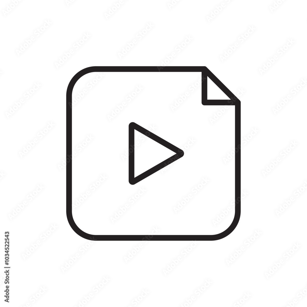 Play button icon Simple thin outline Play button icon Simple thin outline