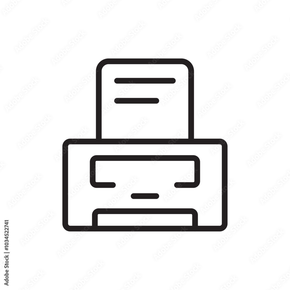 Print button icon Simple thin outline Print button icon Simple thin outline
