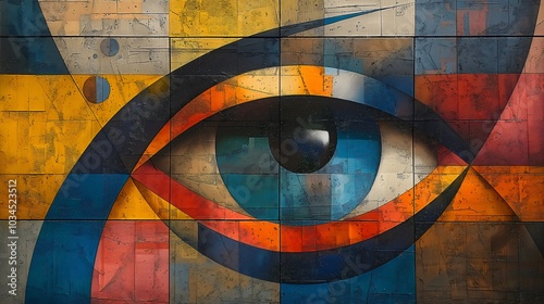 Geometric eye in vibrant abstract style