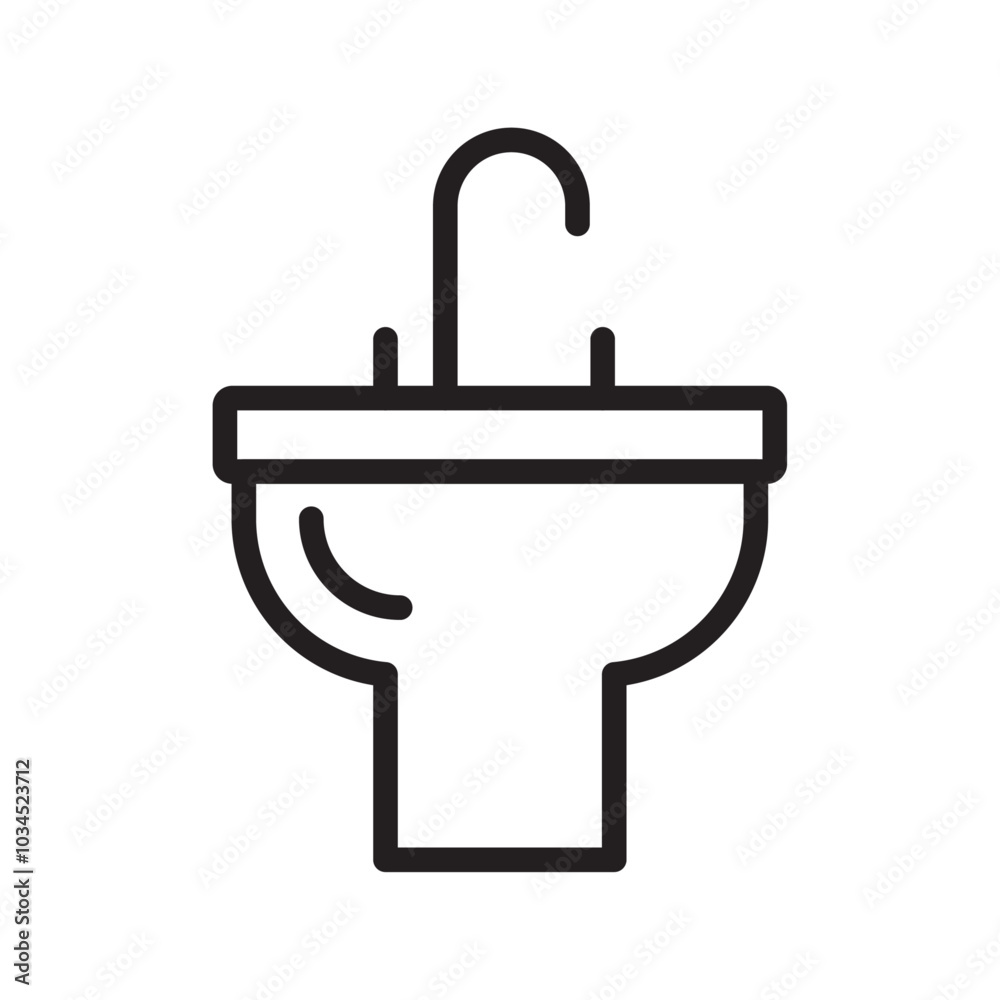 Obraz premium Sink icon Simple thin outline