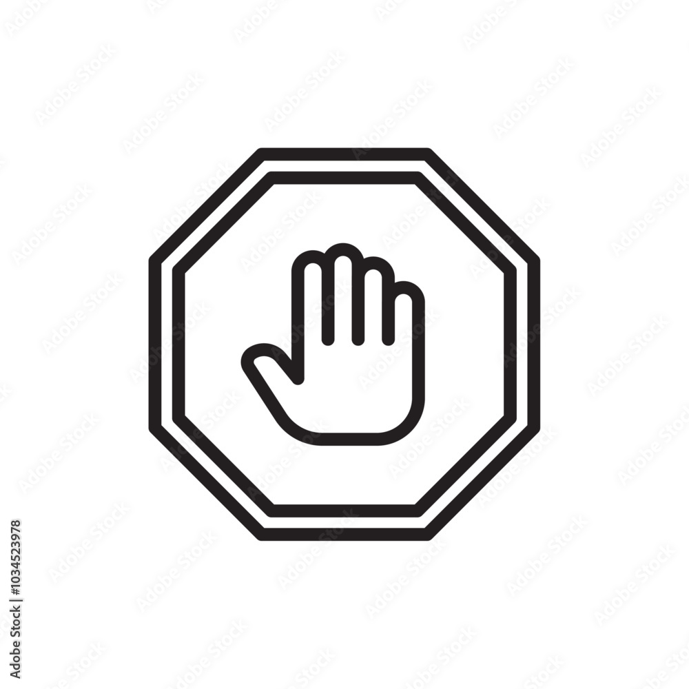 Stop icon Simple thin outline Stop icon Simple thin outline