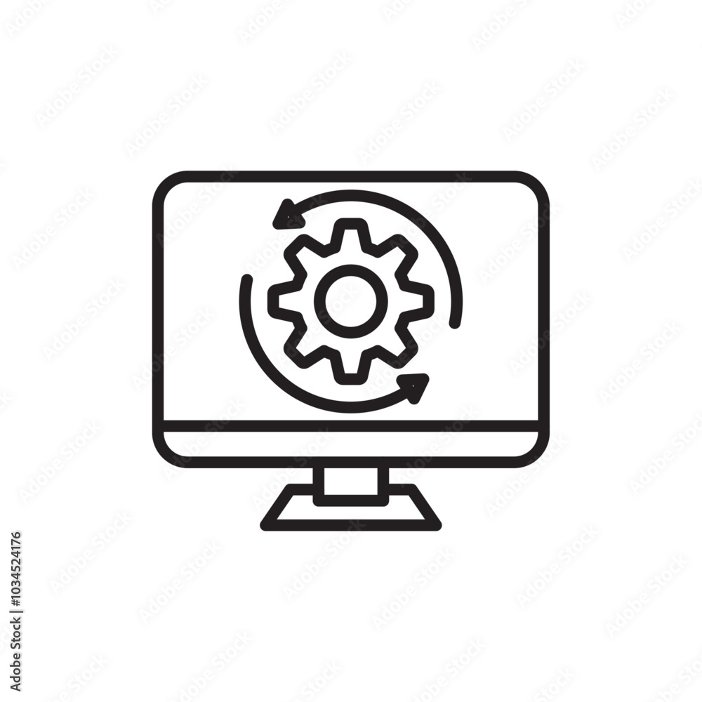 System update icon Simple thin outline System update icon Simple thin outline