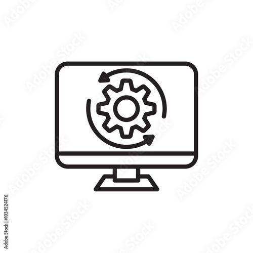 System update icon Simple thin outline