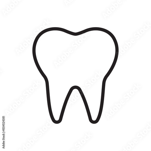 Tooth icon Simple thin outline