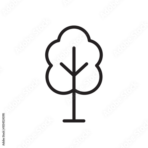 Tree icon Simple thin outline