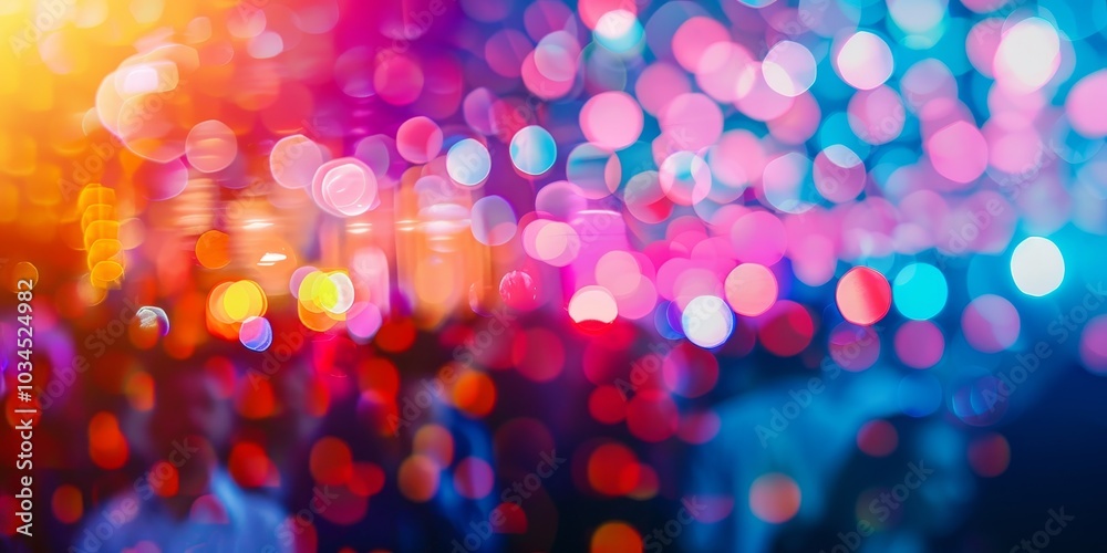 Defocused shot of a corporate event with a large group of people, abstract background lighting Defocused shot of a corporate event with a large group of people, abstract background lighting