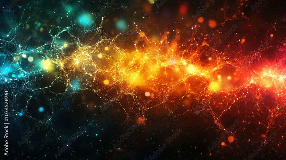 Abstract AI neural net, glowing and shifting in dynamic colors Abstract AI neural net, glowing and shifting in dynamic colors