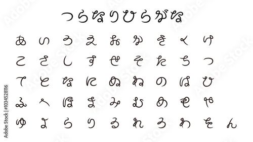 つらなり文字　ひらがな　タイポグラフィ