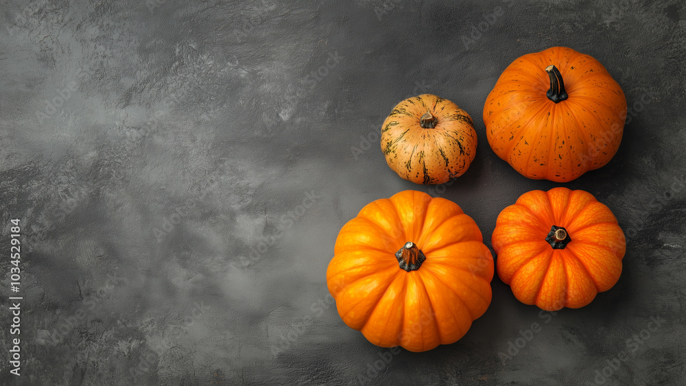 Stock Photo of Pumpkins from Above: Varied Sizes and Shapes Stock Photo of Pumpkins from Above: Varied Sizes and Shapes