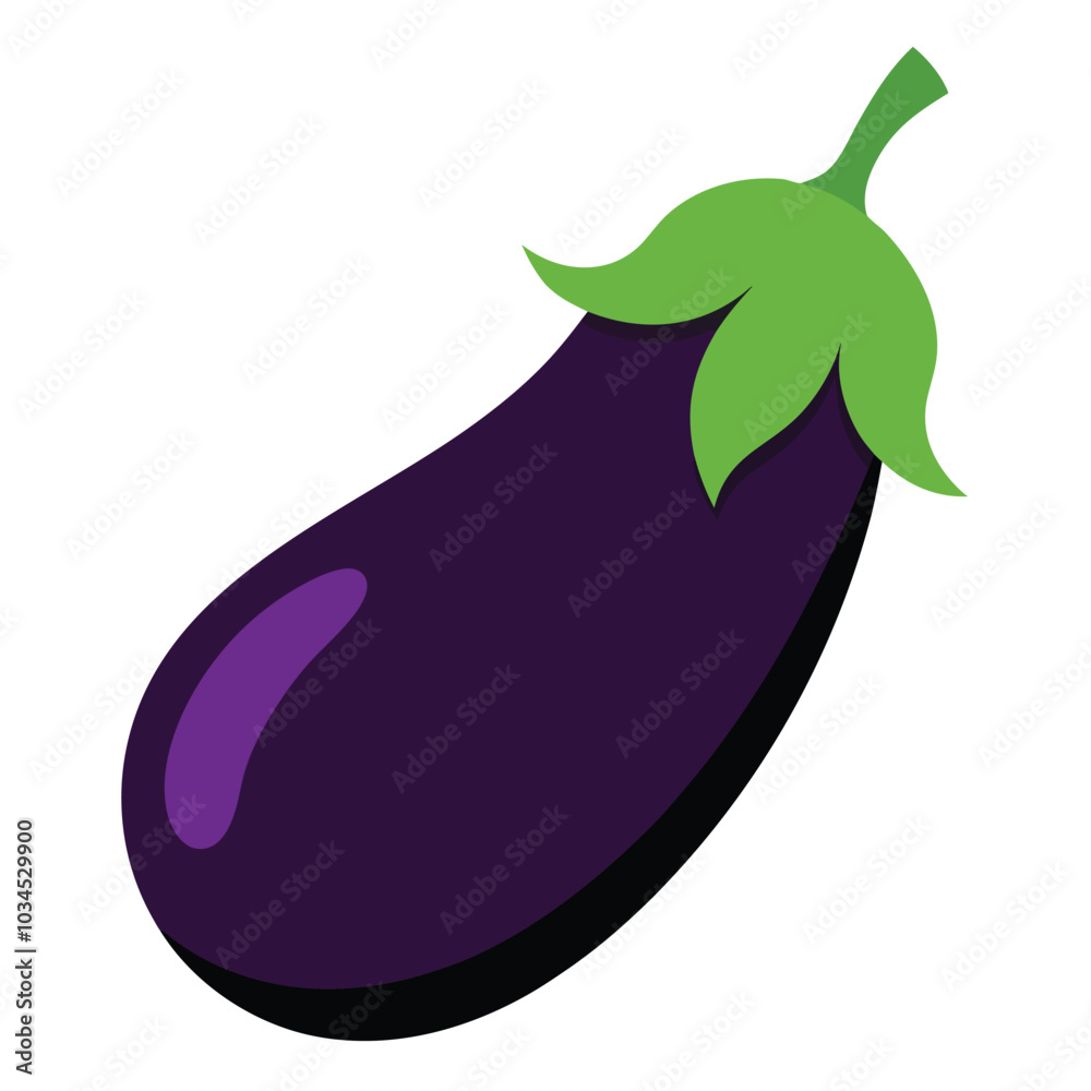 Eggplant vector silhouette on white background