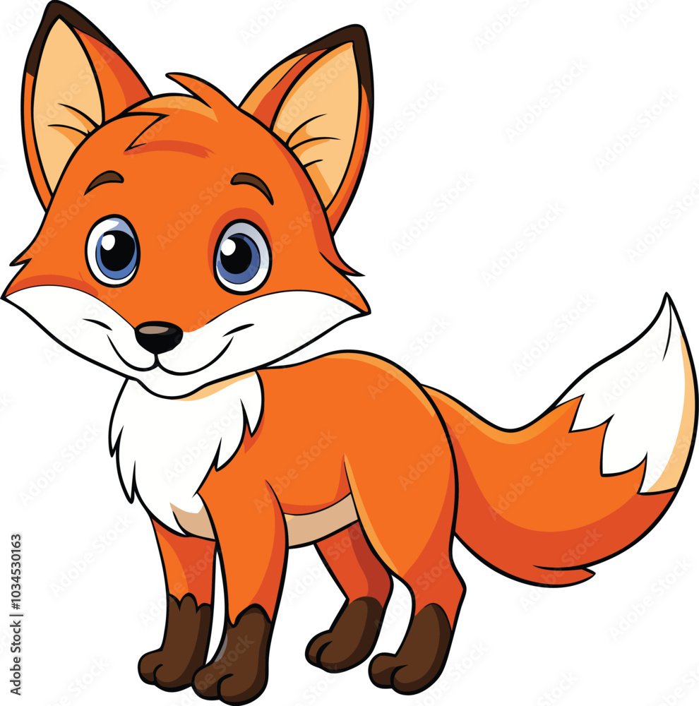 Fototapeta premium A cute fox illustration on white background