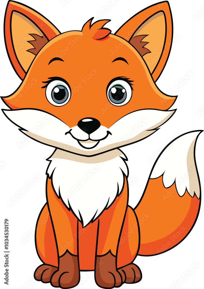 Obraz premium A cute fox illustration on white background