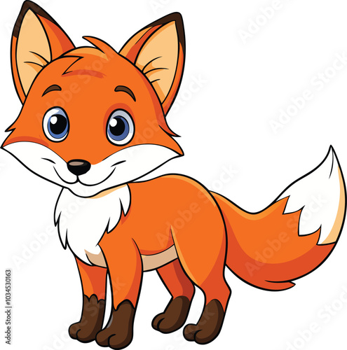 A cute fox illustration on white background
