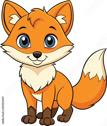 A cute fox illustration on white background