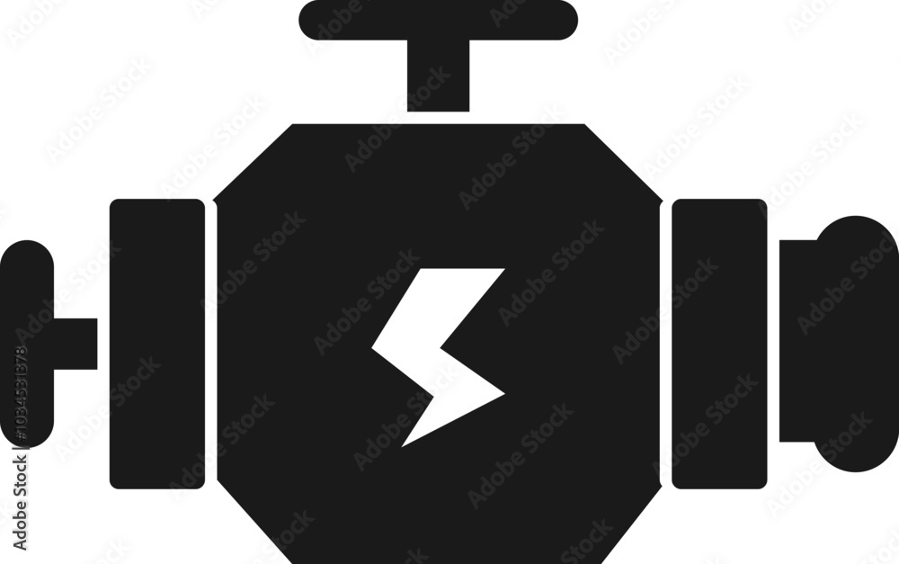Fototapeta premium Car engine black icon. Vehicle power symbol