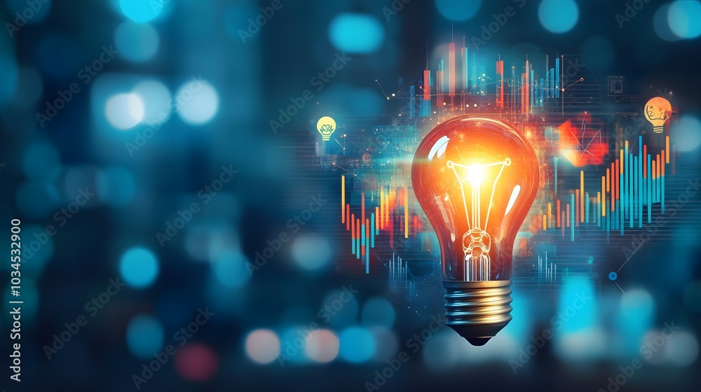 Bright idea for business growth. Bright idea for business growth.