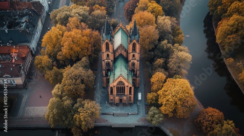 Kaliningrad Cathedral, aerial view. photo