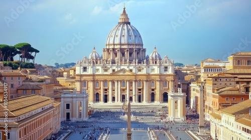 Obraz na płótnie Rooftops in Rome and Vatican City. w salonie