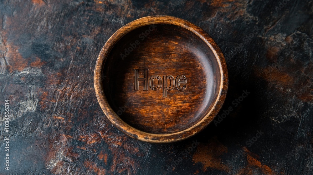 Wooden bowl with word Wooden bowl with word