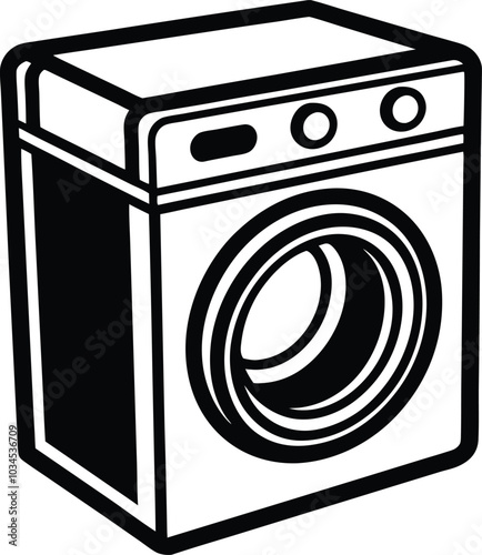 washing machine silhouette vector design illustration on white background eps10