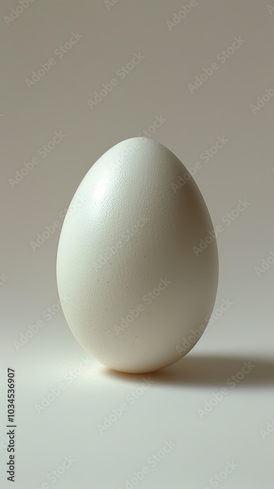 White Egg on a White Background - Minimalist Food Photography White Egg on a White Background - Minimalist Food Photography