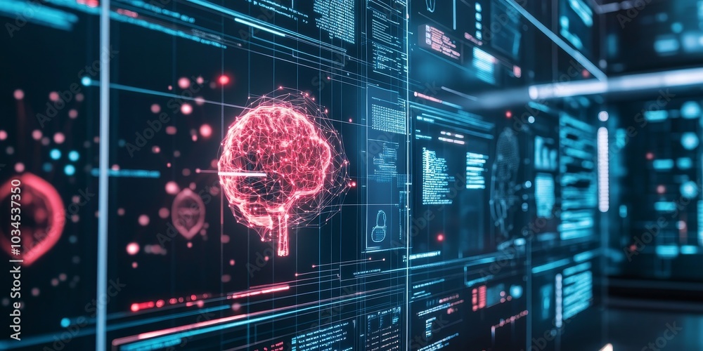 Cutting-edge information science lab with AI-powered tools, exploring new data processing methods