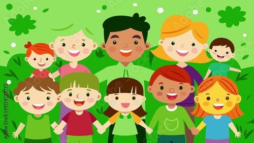 children in the grass