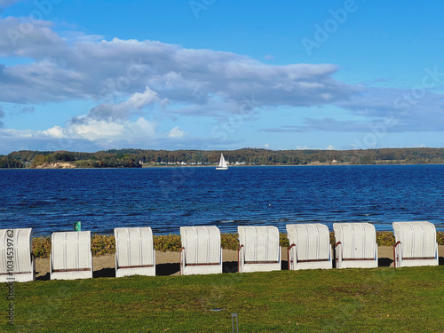 Strandkörbe an der Flensburger Förde in Glücksburg photo