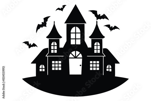 Haunted House Icon vector silhouette