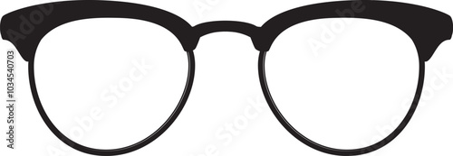 Round eyeglasses black frame. Optical eye wear