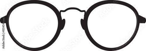 Spectacles black silhouette. Retro hipster glasses symbol