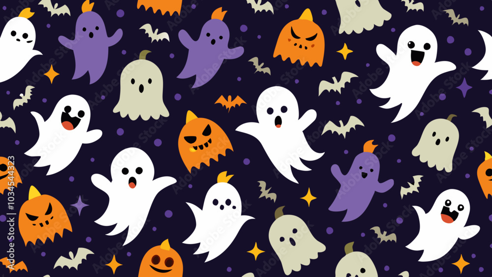 halloween pattern with ghosts halloween pattern with ghosts
