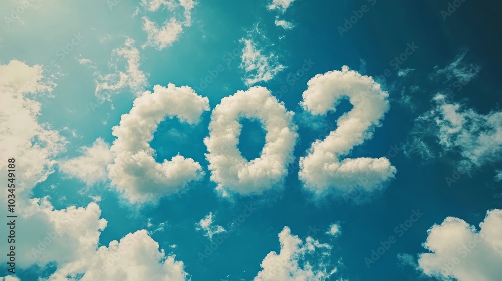 Naklejka premium Aerial View of CO2 Clouds and Global Warming: Pollution Clouds and Climate Change