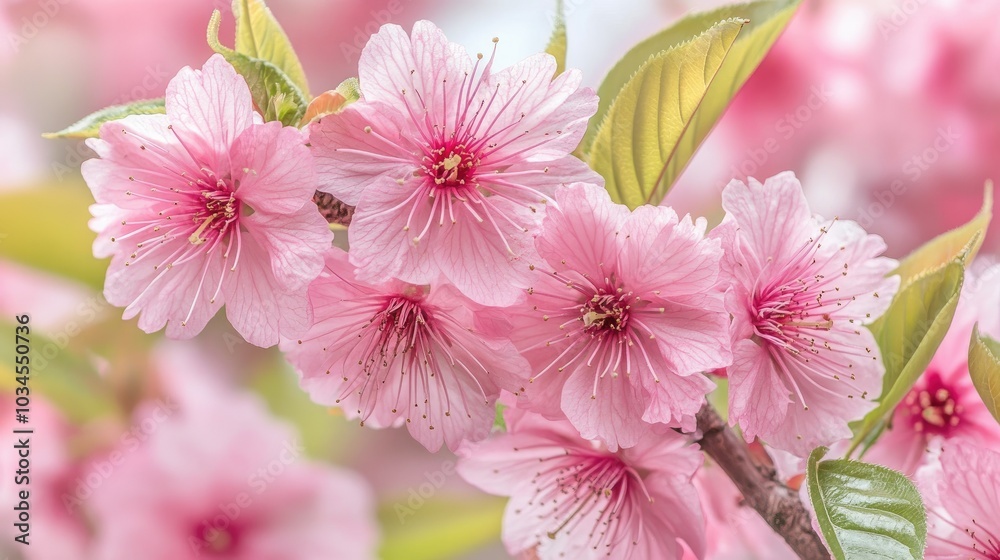 Obraz premium Delicate Pink Cherry Blossoms in Spring Bloom