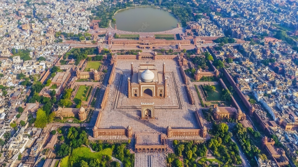 Fototapeta premium Aerial View of Iconic Monument Surrounded by Nature