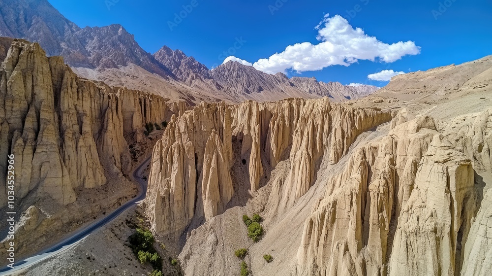Fototapeta premium Stunning Desert Landscape with Towering Rock Formations