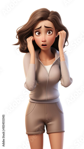 PNG Adult cartoon woman head.