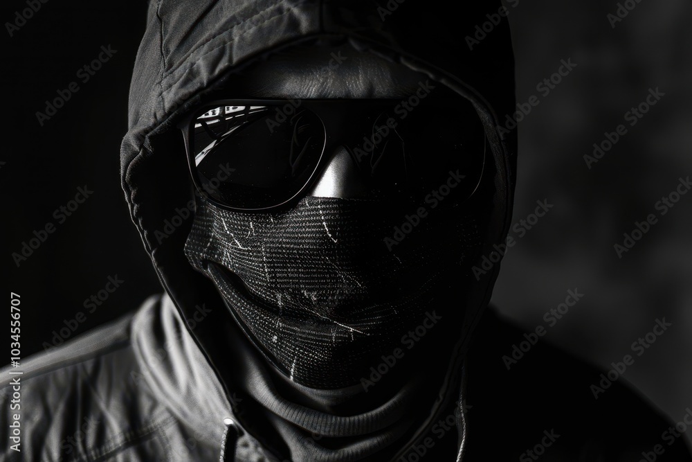 A person wearing glasses and a mask with colorful lighting during a nighttime setting focused on personal expression and identity A person wearing glasses and a mask with colorful lighting during a nighttime setting focused on personal expression and identity
