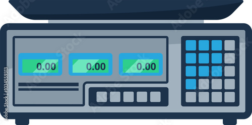 Retail scales. Shop counter product weight measurement