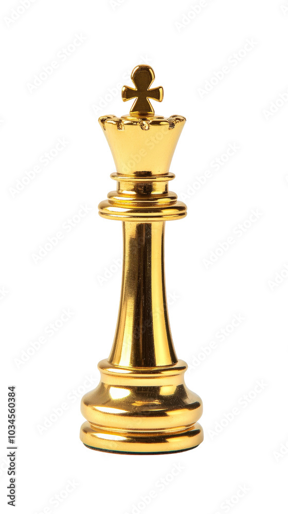 Golden chess king piece, isolated on transparent background Golden chess king piece, isolated on transparent background