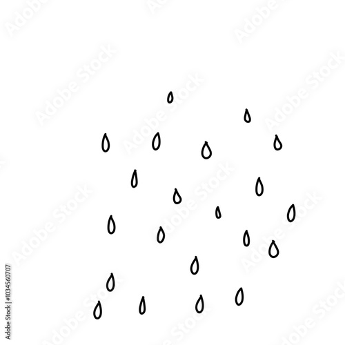 Raindrops Line Doodle 