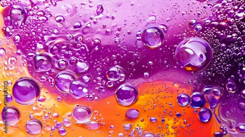 Wallpaper Mural Purple and yellow soap bubbles in paint create an abstract design suitable for a colorful background. Video Torontodigital.ca