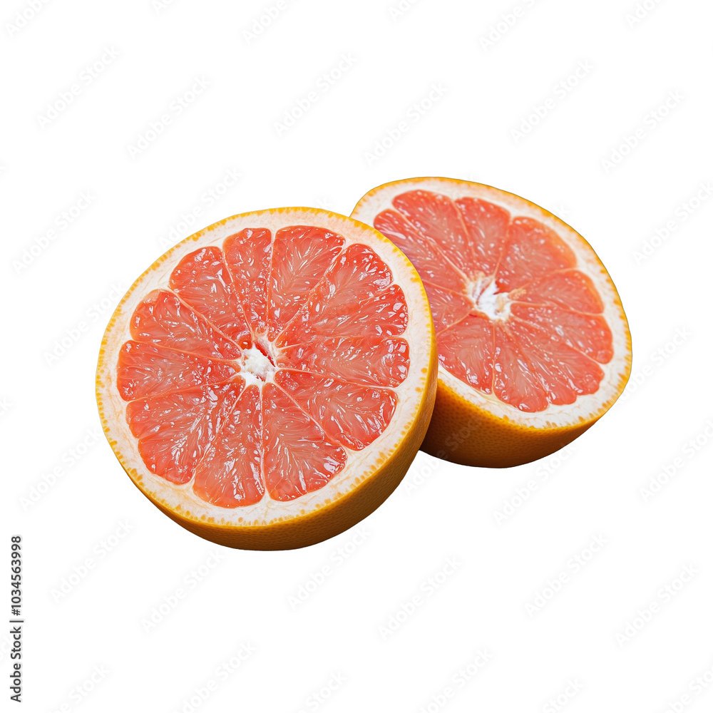 Fresh juicy grapefruit halves on transparent background Fresh juicy grapefruit halves on transparent background